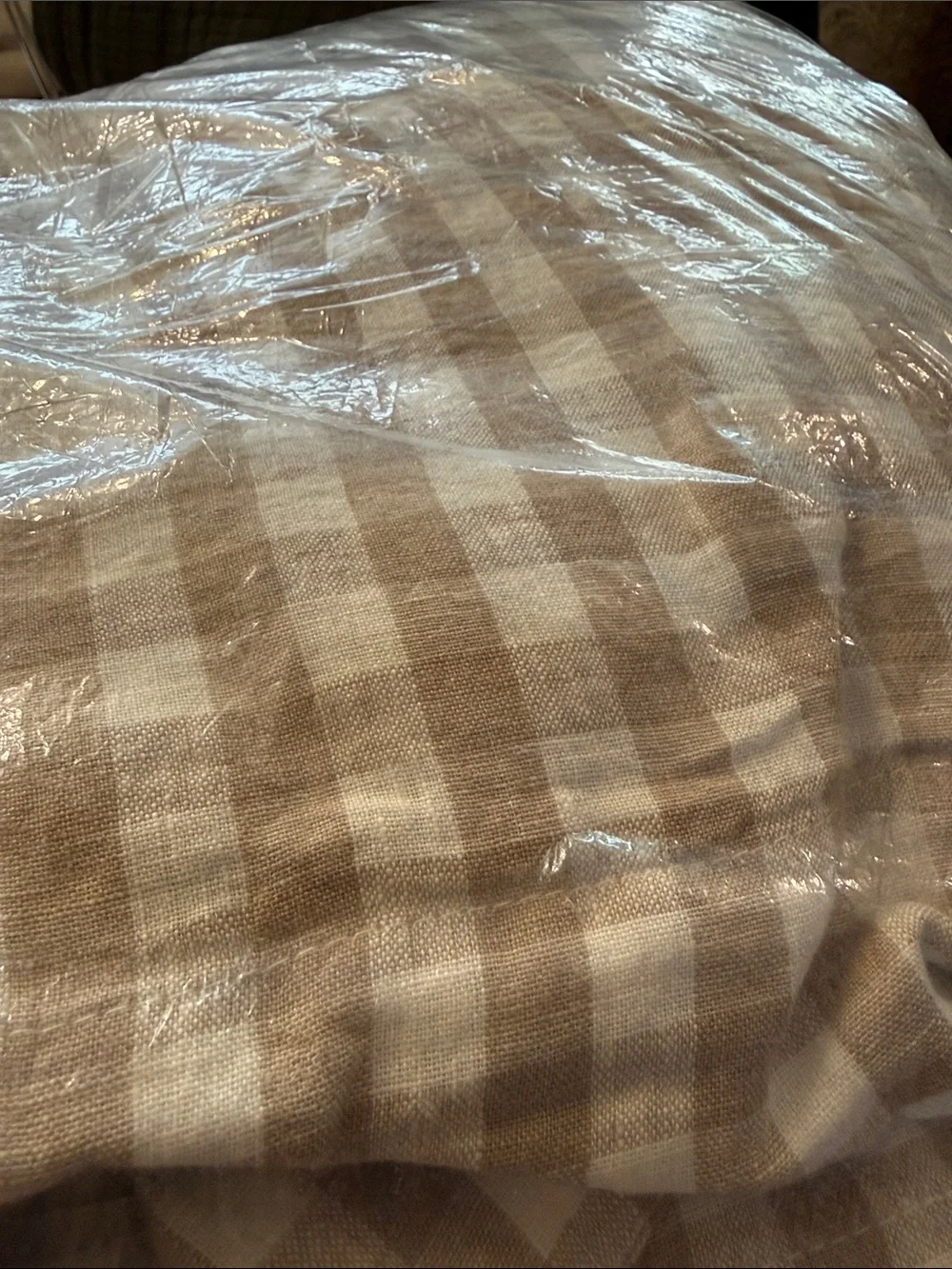Gingham Cafe European Linen King/Cal King Duvet Cover Set - Retail $214